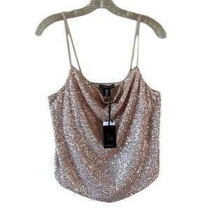 NEW Sincerely Jules Champagne Sequins Tank